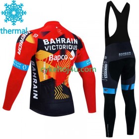 Bahrain Victorious Cykeltrøje Langærmet + Bib Cykelbukser Vinter Thermal Fleece 2023